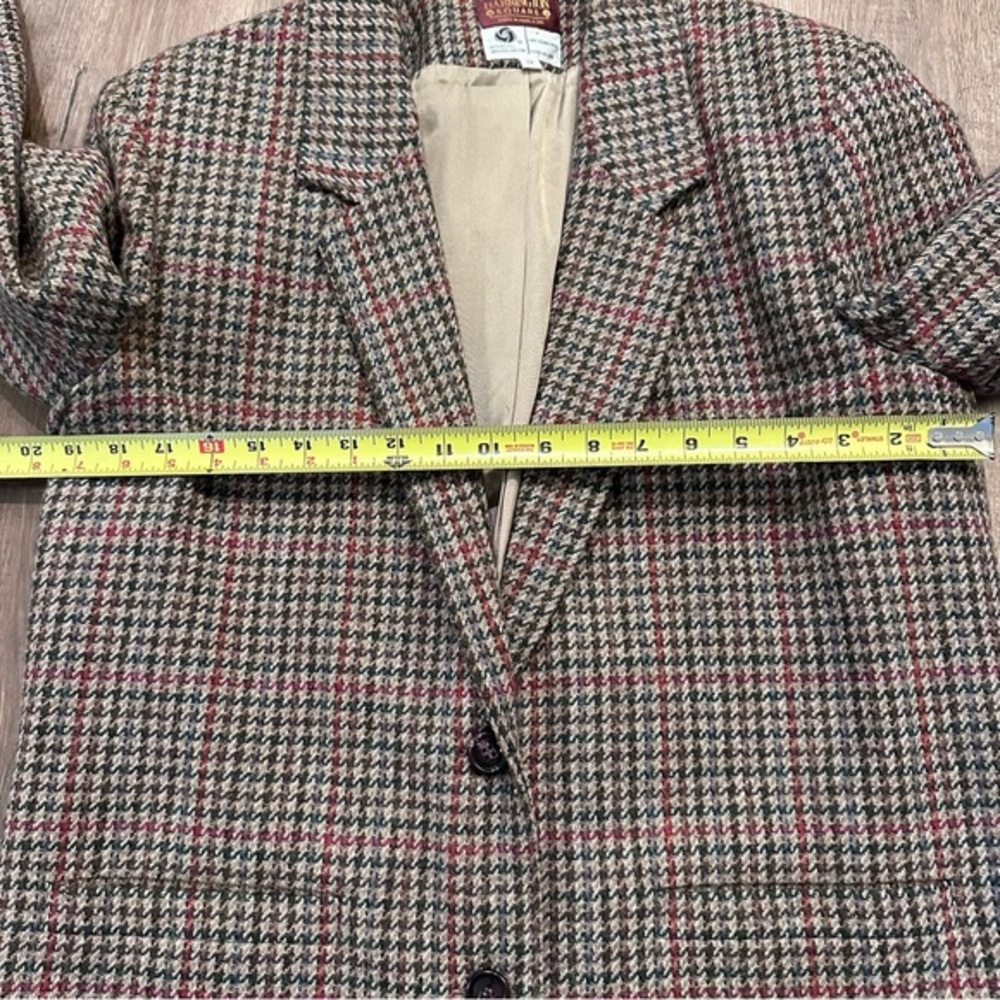 Vtg Harrington Tweed Wool Blazer Skirt Suit Pockets Jacket Size 12 Plaid 70s - Picture 9 of 16